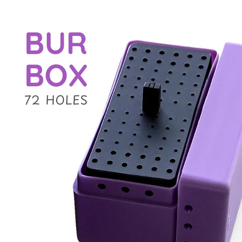 Green Guava autoclavable bur box with 72 holes