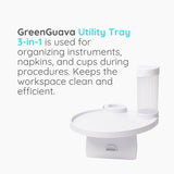 Green Guava 3-in-1 dental utility tray with cup and napkin dispenser