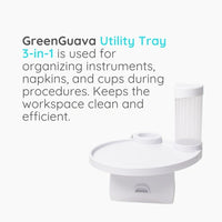 Green Guava 3-in-1 dental utility tray with cup and napkin dispenser