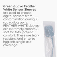 Green Guava sensor sleeves — Feather White — sleeve on X-ray sensor