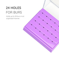 Green Guava autoclavable bur box with 24 holes