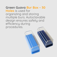 Green Guava autoclavable bur box with 30 holes