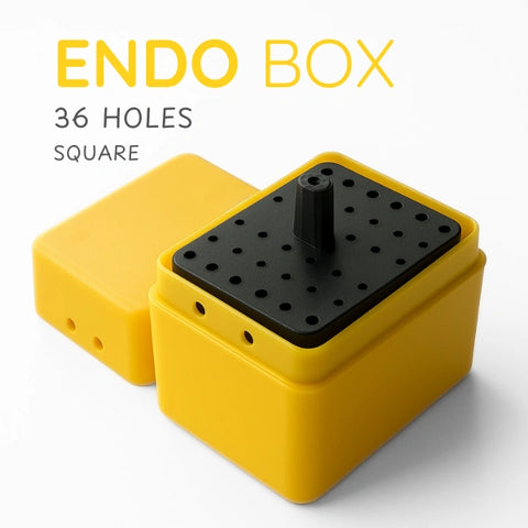 Green Guava square endo box with 36 holes