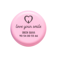 Pink magnetic aligner box engraved with clinic name, logo and contact number