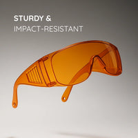 Green Guava protective eyewear — Orange — in use