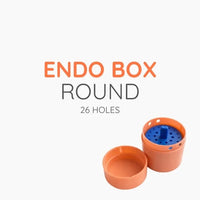 Green Guava round endo box with 26 holes