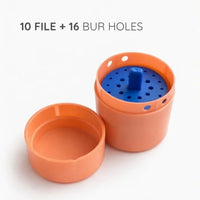 Green Guava round endo box with 26 holes