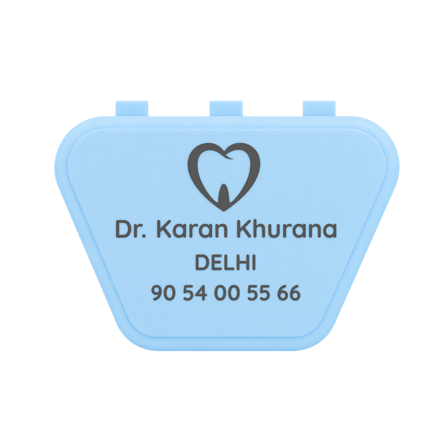 Printed Denture Box with clinic branding